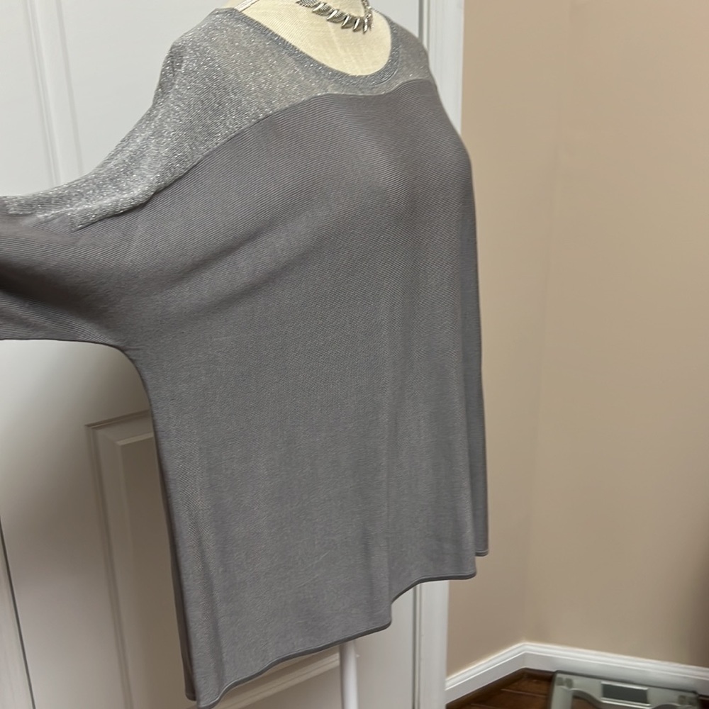 MARLAWYNNE  tunic, size M, baggy blouse, gray, NWT​​​​​​​